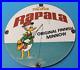 Vintage-Rapala-Fishing-Lures-Porcelain-Disney-Duck-Sales-Tackle-Gas-Pump-Sign-01-fe