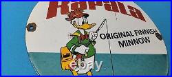 Vintage Rapala Fishing Lures Porcelain Disney Duck Sales Tackle Gas Pump Sign