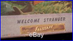 Vintage Rare 1956 Falstaff Beer Cardboard Brand Sign 30X21 Western Cowboy Texas