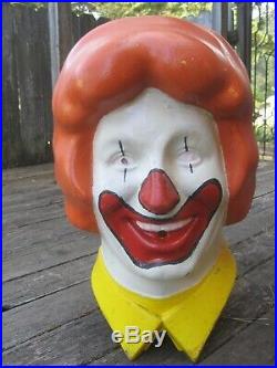 Vintage Rare 1977 Ronald McDonald's Large Head Helium Balloon Inflator Cover