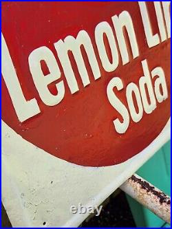 Vintage Rare B-1 Lemon Lime Soda Fine Foods Sign been Painted 36 X 18