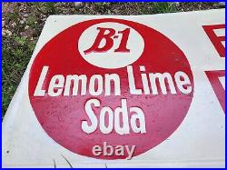 Vintage Rare B-1 Lemon Lime Soda Fine Foods Sign been Painted 36 X 18