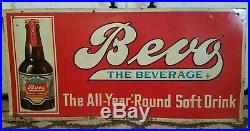 Vintage Rare Bevo Beverage Prohibition Anheuser Buch Advertising Sign