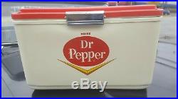Vintage Rare Dr. Pepper Cronstrom Picnic Cooler Cronco Dr Chevron Sign Very Nice