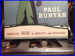 Vintage Rare Early Paul Bunyan Beer Sign Mint Never Used Brainerd MN