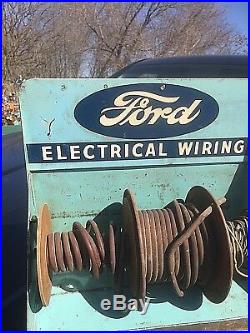 Vintage Rare Ford Motor Co Electrical Wire Display Rack Sign Gasoline Oil Gas
