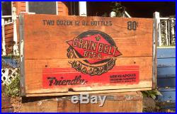 Vintage Rare Grain Belt Beer Brewery Wood Box Crate Bottle Cap Sign St Paul MN