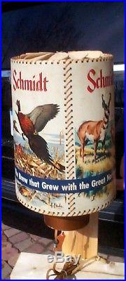 Vintage Rare Schmidt Beer Motion Light Up Lamp Sign Kes Kouba Fish Hunt Western