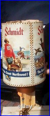 Vintage Rare Schmidt Beer Motion Light Up Lamp Sign Kes Kouba Fish Hunt Western