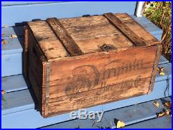 Vintage Rare Virginia Minn Beer Brewery Wood Box Crate Bottle Sign MN Duluth Ely