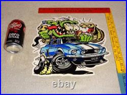 Vintage Rat Fink Drives Ford Shelby Cobra Car & Snake 1' Metal Gasoline Oil Sign Vintage Rat Fink Drives Ford Shelby Cobra Car & Snake 1' Metal Gasoline Oil Sign