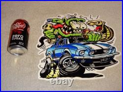 Vintage Rat Fink Drives Ford Shelby Cobra Car & Snake 1' Metal Gasoline Oil Sign