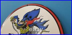 Vintage Rat Fink Porcelain Ed Roth Hot Rod Batman Robin Comic Book Service Sign