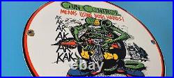 Vintage Rat Fink Porcelain Gas Gun Control Ed Roth Hot Rod Service Ak 47 Sign