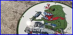 Vintage Rat Fink Porcelain Ghostbusters Ed Roth Slimer Service Mopar Sign