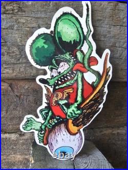 Vintage Rat Fink Porcelain Sign Ed Roth Hot Rod Gas Engine Race Car Auto Parts Vintage Rat Fink Porcelain Sign Ed Roth Hot Rod Gas Engine Race Car Auto Parts