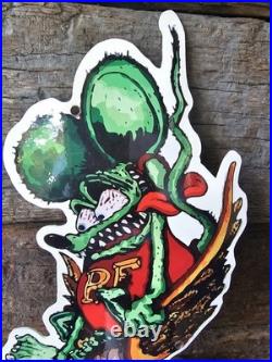 Vintage Rat Fink Porcelain Sign Ed Roth Hot Rod Gas Engine Race Car Auto Parts Vintage Rat Fink Porcelain Sign Ed Roth Hot Rod Gas Engine Race Car Auto Parts