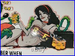 Vintage Rat Fink Porcelain Sign Ed Roth Hot Rod Gas Oil Indian Harley Sex Beer