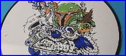 Vintage Rat Fink Porcelain Sign Star Wars Darth Hot Rod Gas Pump Plate Sign