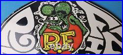 Vintage Rat Fink Sign Car Mod Auto Hot Rod Gas Pump Plate Porcelain Sign