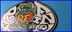 Vintage Rat Fink Sign Car Mod Auto Hot Rod Gas Pump Plate Porcelain Sign