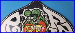 Vintage Rat Fink Sign Car Mod Auto Hot Rod Gas Pump Plate Porcelain Sign