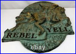 Vintage Rebel Yell Bourbon 3-D Advertising Large Bar Sign