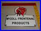 Vintage-Red-Indian-Mccoll-frontenac-Products-Porcelain-Metal-Gasoline-Oil-Sign-01-yw