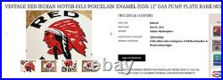 Vintage Red Indian Mccoll-frontenac Products Porcelain Metal Gasoline & Oil Sign