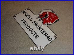 Vintage Red Indian Mccoll-frontenac Products Porcelain Metal Gasoline & Oil Sign