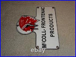 Vintage Red Indian Mccoll-frontenac Products Porcelain Metal Gasoline & Oil Sign