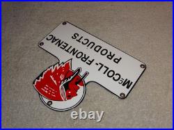 Vintage Red Indian Mccoll-frontenac Products Porcelain Metal Gasoline & Oil Sign