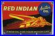 Vintage-Red-Indian-Porcelain-Sign-Steel-Gas-Garage-Pump-Plate-Aviation-Motor-Oil-01-ixs