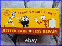Vintage Reddy Electric Better Care Less Repair Porcelain Sign 10. X 4.5