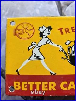 Vintage Reddy Electric Better Care Less Repair Porcelain Sign 10. X 4.5