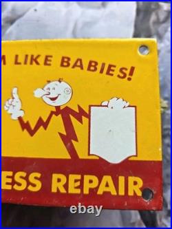 Vintage Reddy Electric Better Care Less Repair Porcelain Sign 10. X 4.5