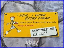 Vintage Reddy Electric Northwestern Electric Porcelain Enamel Sign 10. X 4.5