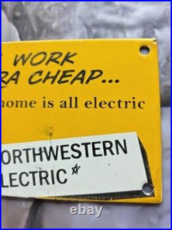 Vintage Reddy Electric Northwestern Electric Porcelain Enamel Sign 10. X 4.5