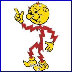 Vintage Reddy Kilowatt Die Cut Porcelain Sign Electric Company Electrician Gas Vintage Reddy Kilowatt Die Cut Porcelain Sign Electric Company Electrician Gas