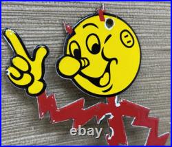 Vintage Reddy Kilowatt Die Cut Porcelain Sign Electric Company Electrician Gas Vintage Reddy Kilowatt Die Cut Porcelain Sign Electric Company Electrician Gas