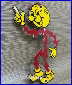 Vintage Reddy Kilowatt Die Cut Porcelain Sign Electric Company Electrician Gas Vintage Reddy Kilowatt Die Cut Porcelain Sign Electric Company Electrician Gas
