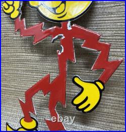 Vintage Reddy Kilowatt Die Cut Porcelain Sign Electric Company Electrician Gas Vintage Reddy Kilowatt Die Cut Porcelain Sign Electric Company Electrician Gas