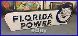Vintage Reddy Kilowatt Florida Power Neon Porcelain Sign Single Sided 90x32