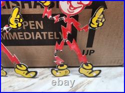 Vintage Reddy Kilowatt Porcelain Electricity Power Company Sign General Electric