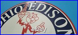 Vintage Reddy Kilowatt Porcelain Gas Electric Edison Gas Service Station Sign