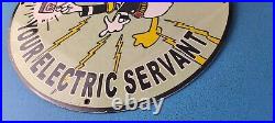 Vintage Reddy Kilowatt Porcelain Sign Edison Electric Gas Auto Shop Pump Sign