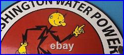Vintage Reddy Kilowatt Sign Edison Electric Washington Porcelain Gas Pump Sign
