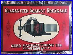 Vintage Reed Vise advertising sign (Blacksmith vise and anvil collectible)