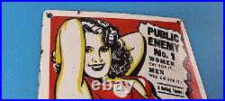 Vintage Reefer Madness Porcelain Adults Only Gas Service Station Pump Plate Sign
