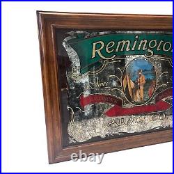 Vintage Remington Arms Co. 1816 Mirror Glass Advertising Sign 21x15 Man Cave